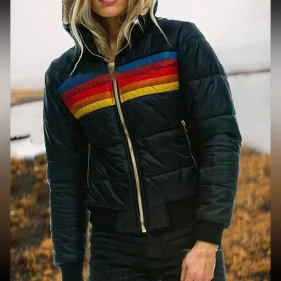 Colorful 5 Stripe Women's Jacket - Picture 2 of 9